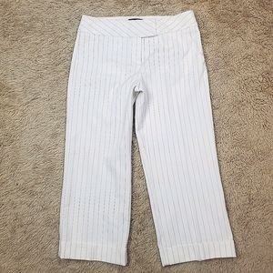 Bebe White Cropped Wide Leg Trousers || 6